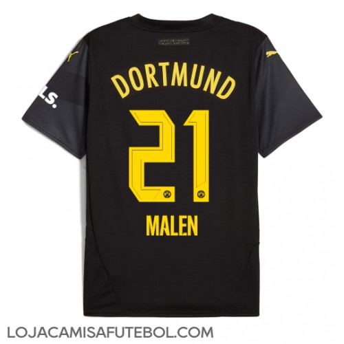 Camisa de Futebol Borussia Dortmund Donyell Malen #21 Equipamento Secundário 2024-25 Manga Curta